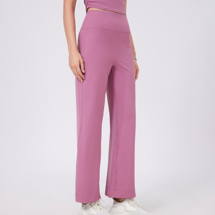 Olivenorma Versatile Straight-Leg Cut Mid Waist Stretch Dress Yoga Pants - Pink - XL - image 0