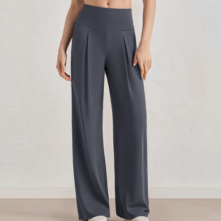 Olivenorma Wide Leg Pants Stretch Casual Lounge Pants Yoga Pants - Grey - XL - image 0