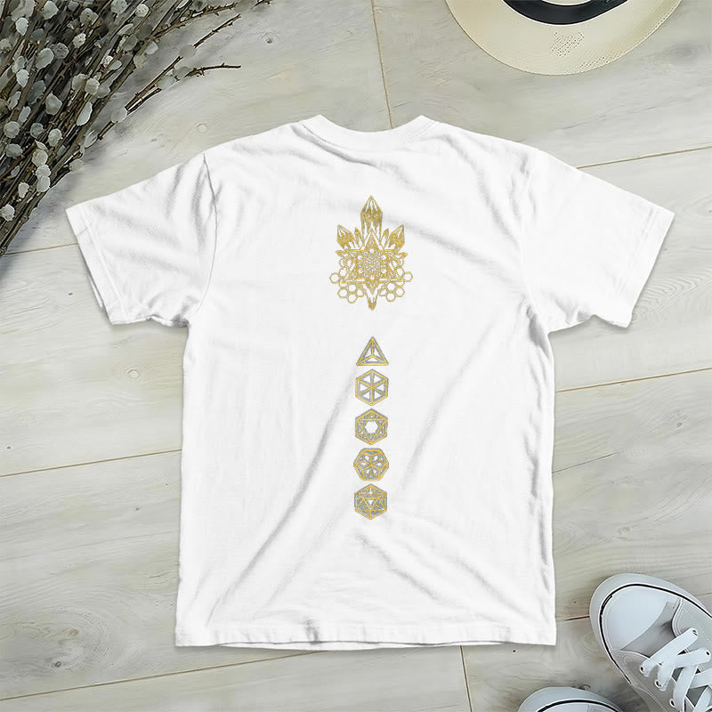 Olivenorma Soft Graphic Tee Metatron's Cube V-Neck Spiritual T-Shirts - image 10