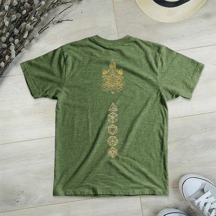 Olivenorma Soft Graphic Tee Metatron's Cube V-Neck Spiritual T-Shirts - image 20