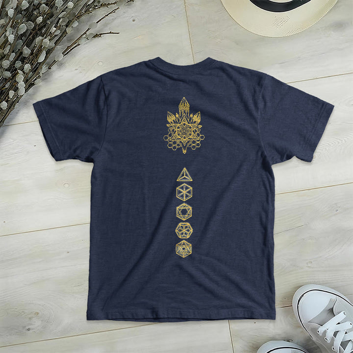 Olivenorma Soft Graphic Tee Metatron's Cube V-Neck Spiritual T-Shirts - image 16