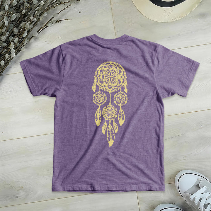 Olivenorma Flower Of Life Ward Off Evil Dreamcatcher Printed Geometry V-Neck T-Shirt - image 1
