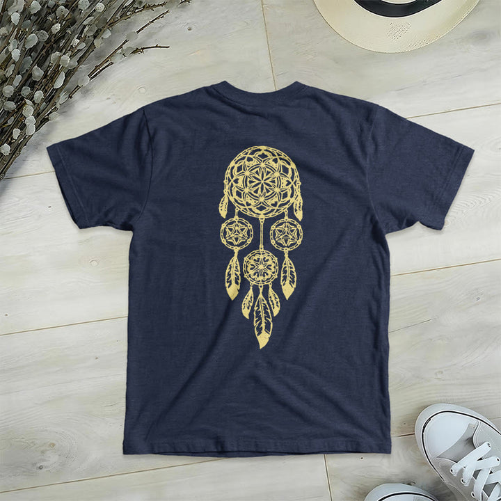 Olivenorma Flower Of Life Ward Off Evil Dreamcatcher Printed Geometry V-Neck T-Shirt - image 18