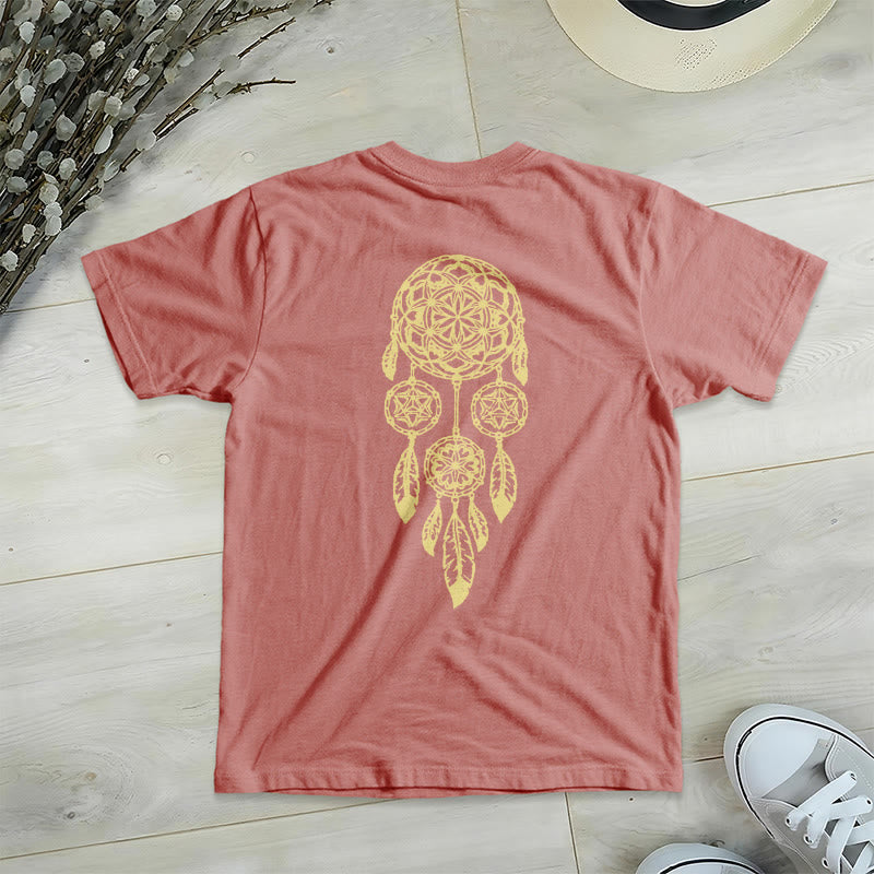 Olivenorma Flower Of Life Ward Off Evil Dreamcatcher Printed Geometry V-Neck T-Shirt - image 24