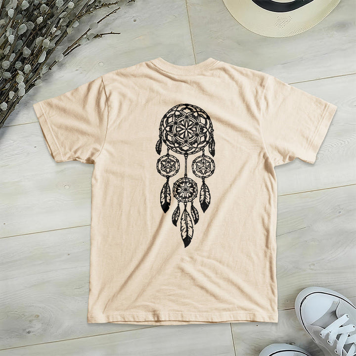 Olivenorma Flower Of Life Ward Off Evil Dreamcatcher Printed Geometry V-Neck T-Shirt - image 16