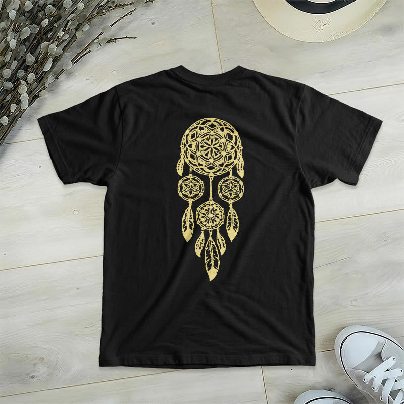 Olivenorma Flower Of Life Ward Off Evil Dreamcatcher Printed Geometry V-Neck T-Shirt - image 10