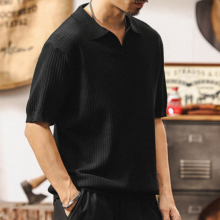 Olivenorma Mens Textured Knit Polo Shirt Regular Fit Short Sleeve Cotton Polo Shirts - image 15