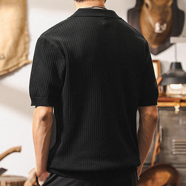 Olivenorma Mens Textured Knit Polo Shirt Regular Fit Short Sleeve Cotton Polo Shirts - image 14