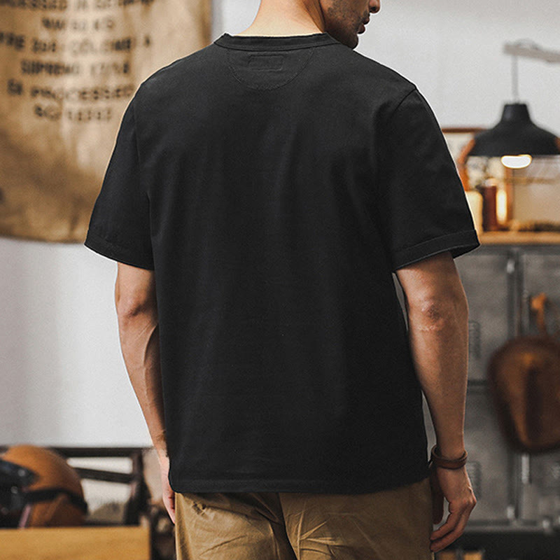Olivenorma Vintage Mens Crew Neck Loose Fit Heavy Cotton Summer Autumn Shirts - image 13