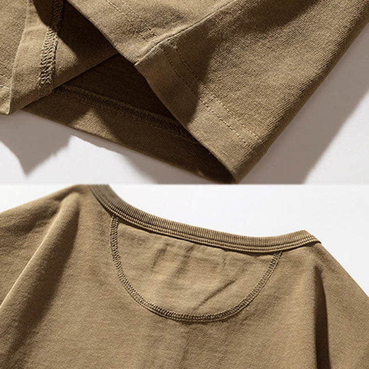 Olivenorma Vintage Mens Long Sleeve Cotton Button Tops Autumn Winter Shirts - image 8