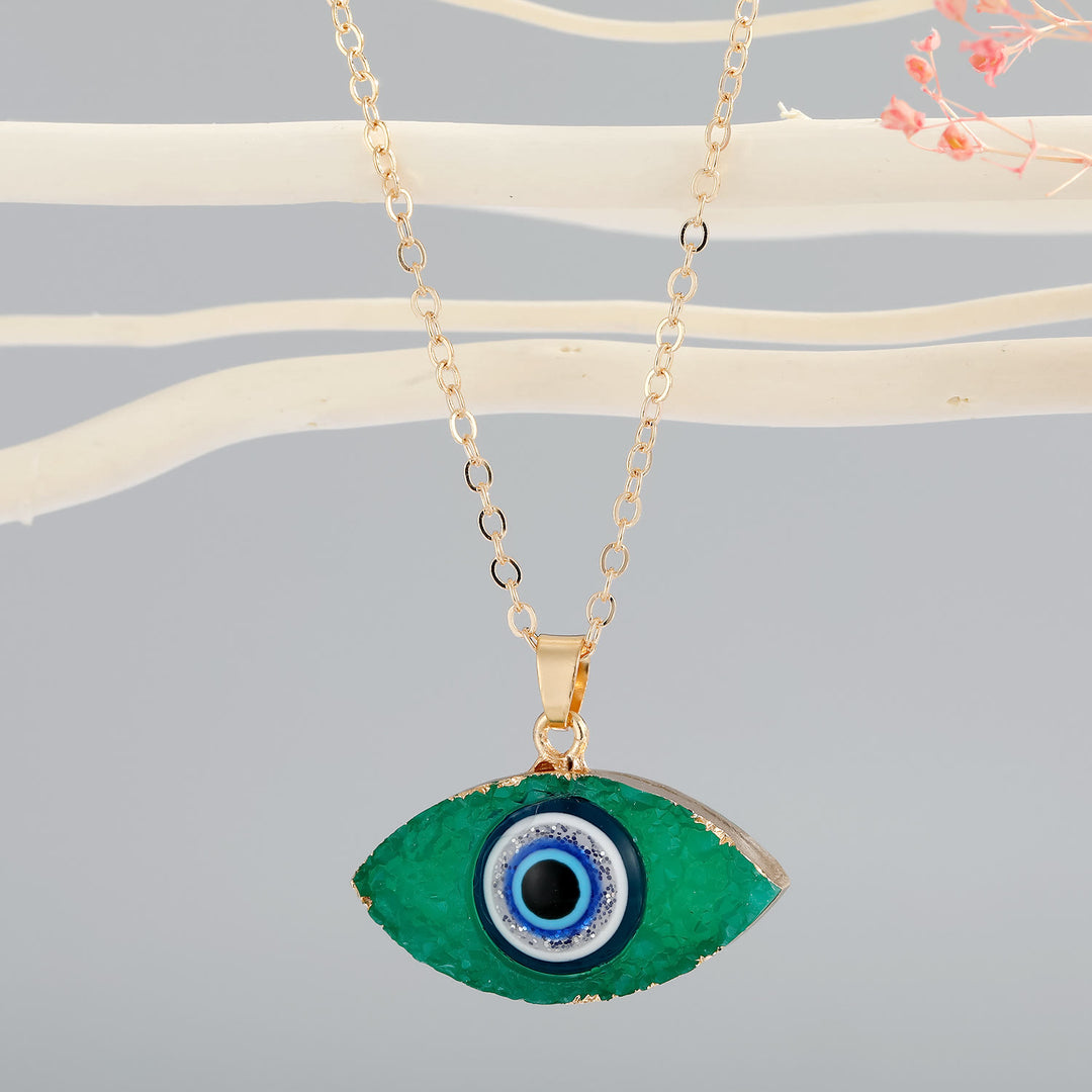 Olivenorma Clear Quartz Evil Eye Energy Necklace - Green Aventurine - image 9