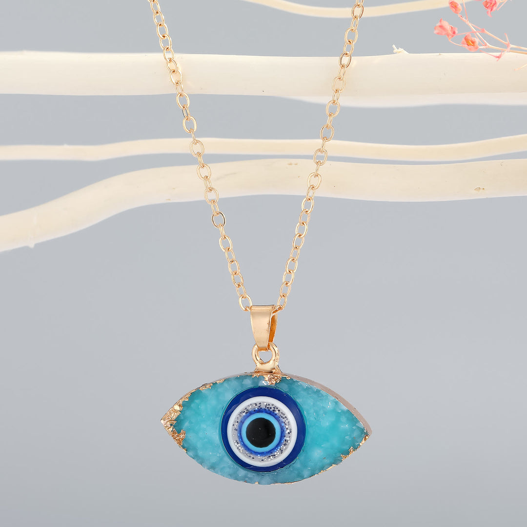 Olivenorma Clear Quartz Evil Eye Energy Necklace - Aquamarine - image 13