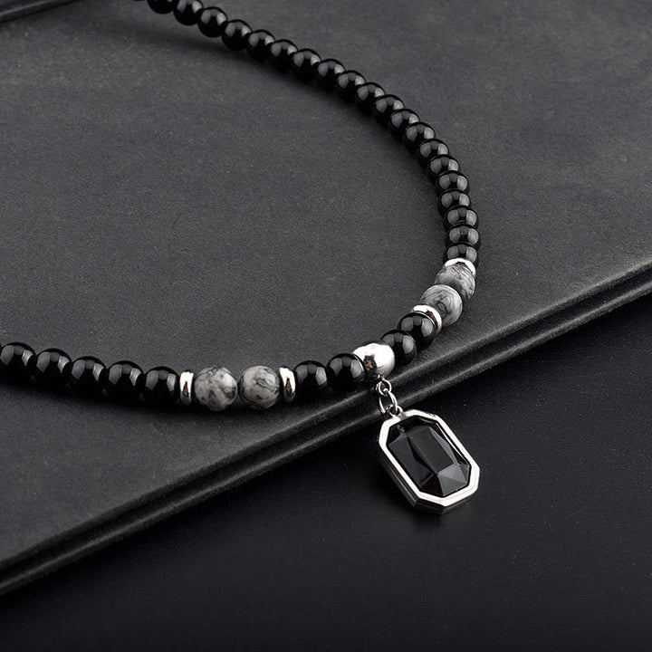 Olivenorma Black Onyx Natural Stone Beads for Protection and Grounding Men Necklace - image 16