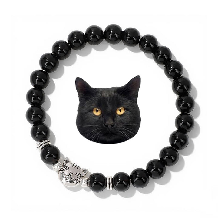 Olivenorma Cat Magic​​ Gemstone Beaded Bracelet - Obsidian - image 11