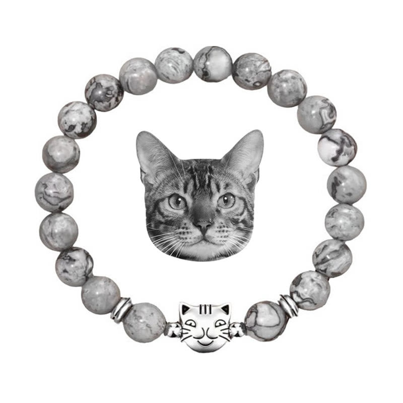 Olivenorma Cat Magic​​ Gemstone Beaded Bracelet - Grey Jasper - image 13