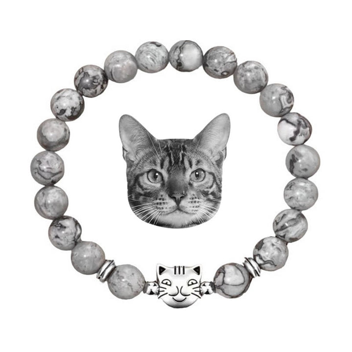 Olivenorma Cat Magic​​ Gemstone Beaded Bracelet - Grey Jasper - image 13