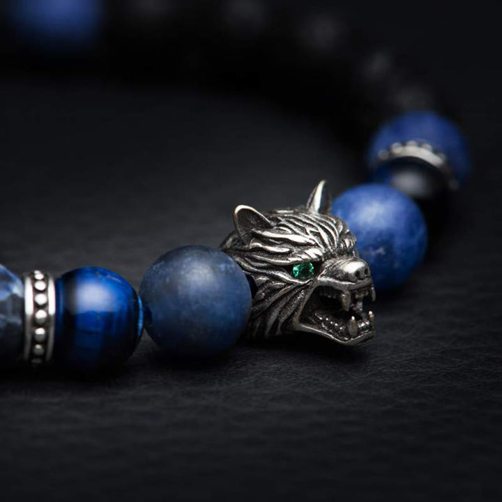 Olivenorma Fenrir Wolf Head Inner-Strength Protection Gemstone Bracelet - image 5