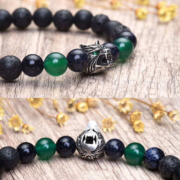 Olivenorma Fenrir Wolf Head Inner-Strength Protection Gemstone Bracelet - image 11