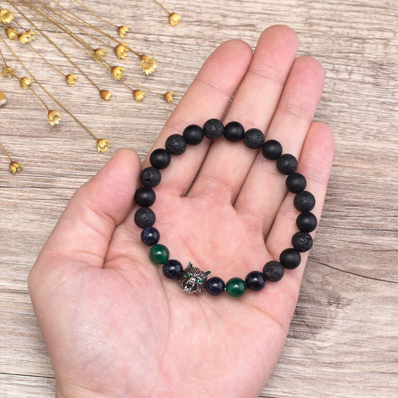 Olivenorma Fenrir Wolf Head Inner-Strength Protection Gemstone Bracelet - image 7