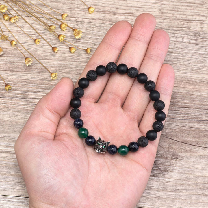 Olivenorma Fenrir Wolf Head Inner-Strength Protection Gemstone Bracelet - image 7