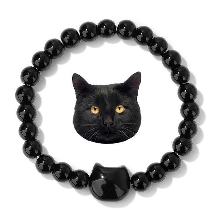 Olivenorma Stray Cat Protection Bracelet with Card - Obsidian - With Card - image 6