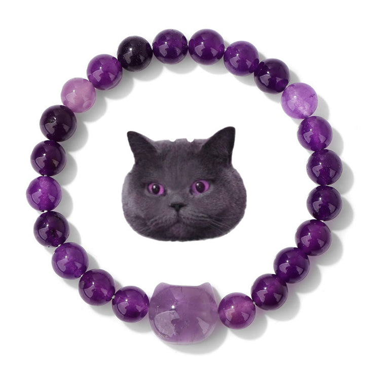 Olivenorma Mystic Meow Charm Crystal Bracelet - Amethyst - image 6