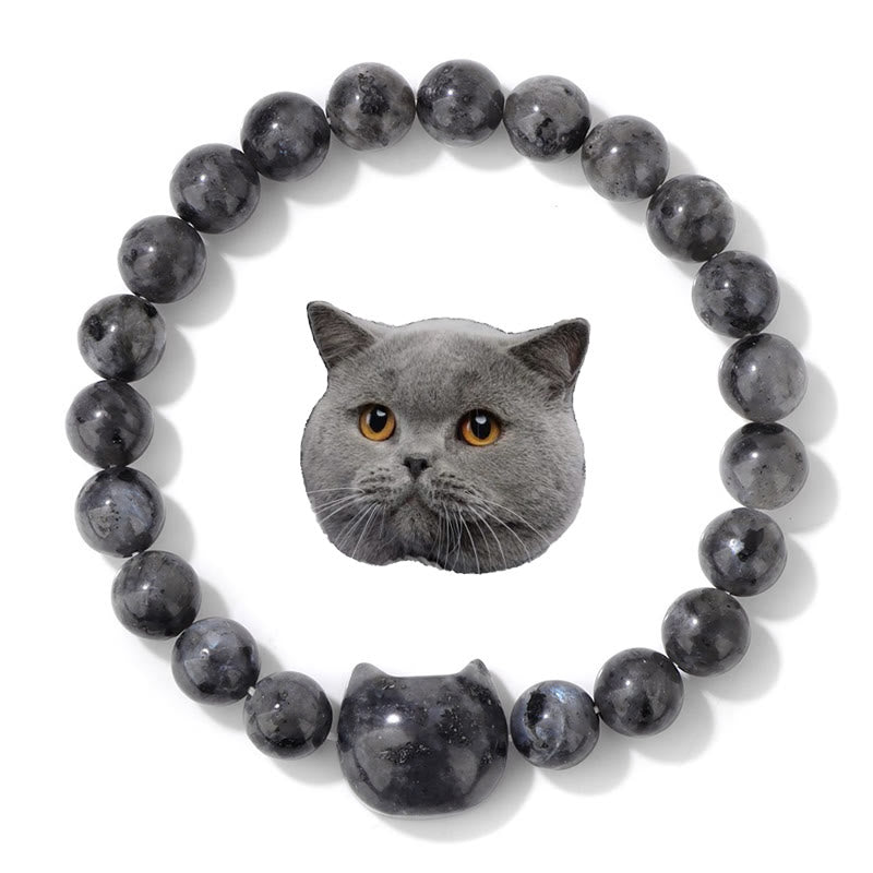 Olivenorma Mystic Meow Charm Crystal Bracelet - Labradorite - image 2
