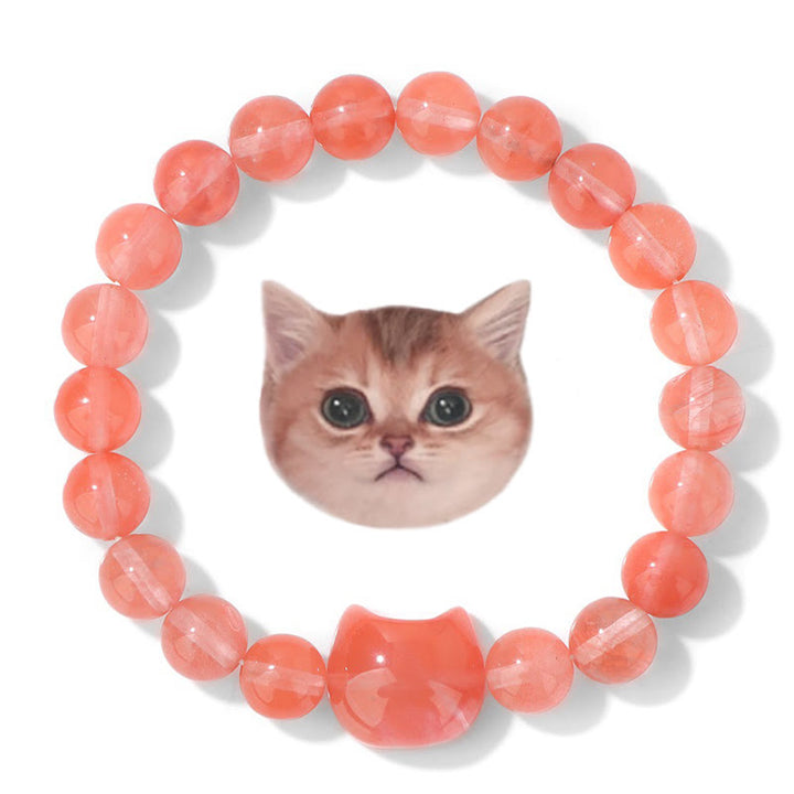 Olivenorma Mystic Meow Charm Crystal Bracelet - Carnelian - image 0