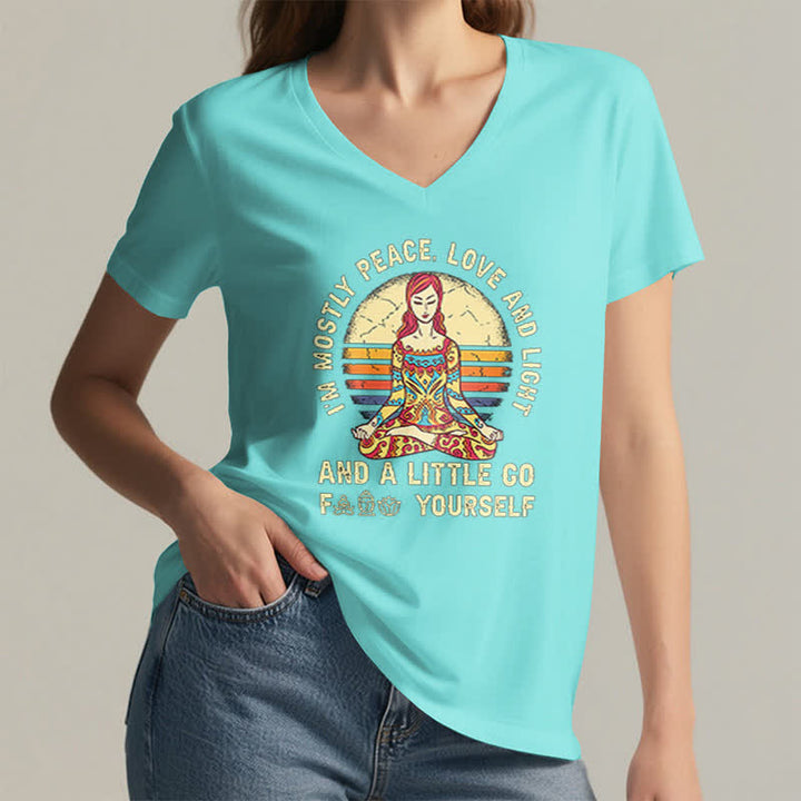 Olivenorma "I'm Mostly Peace, Love and Light" Yoga T-Shirt - image 34