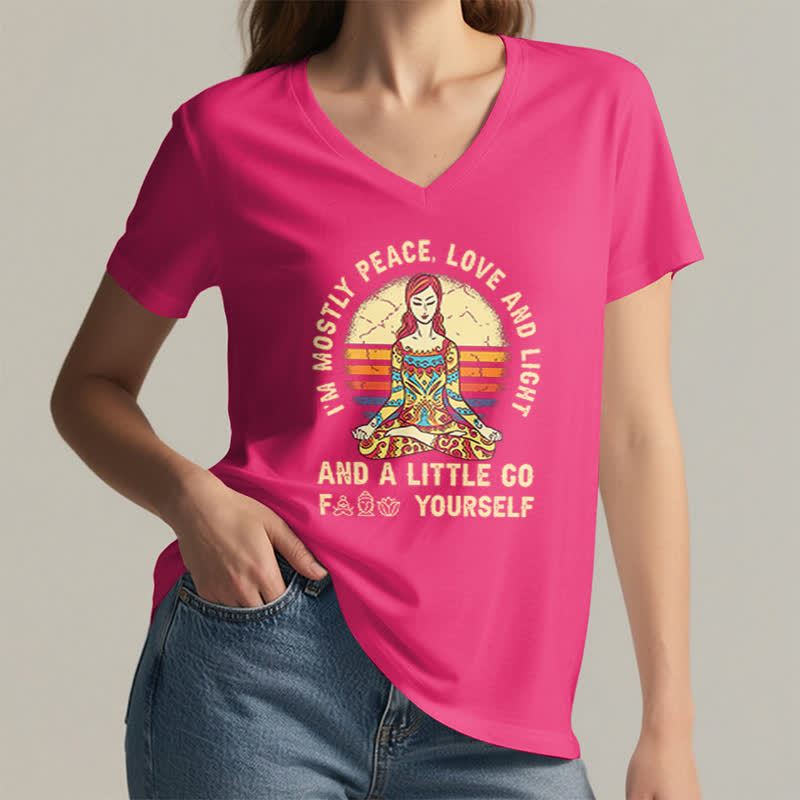 Olivenorma "I'm Mostly Peace, Love and Light" Yoga T-Shirt - image 28