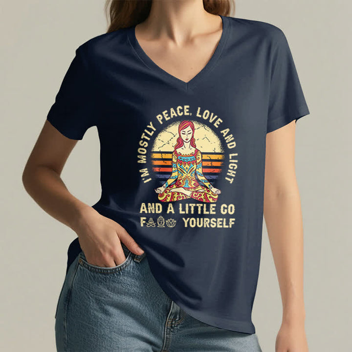 Olivenorma "I'm Mostly Peace, Love and Light" Yoga T-Shirt - image 7