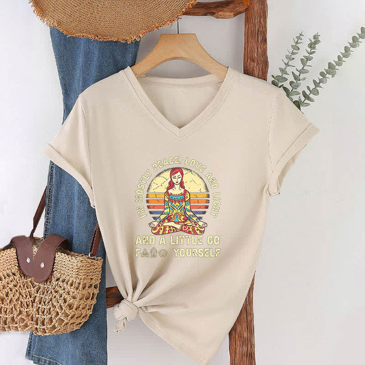 Olivenorma "I'm Mostly Peace, Love and Light" Yoga T-Shirt - image 32