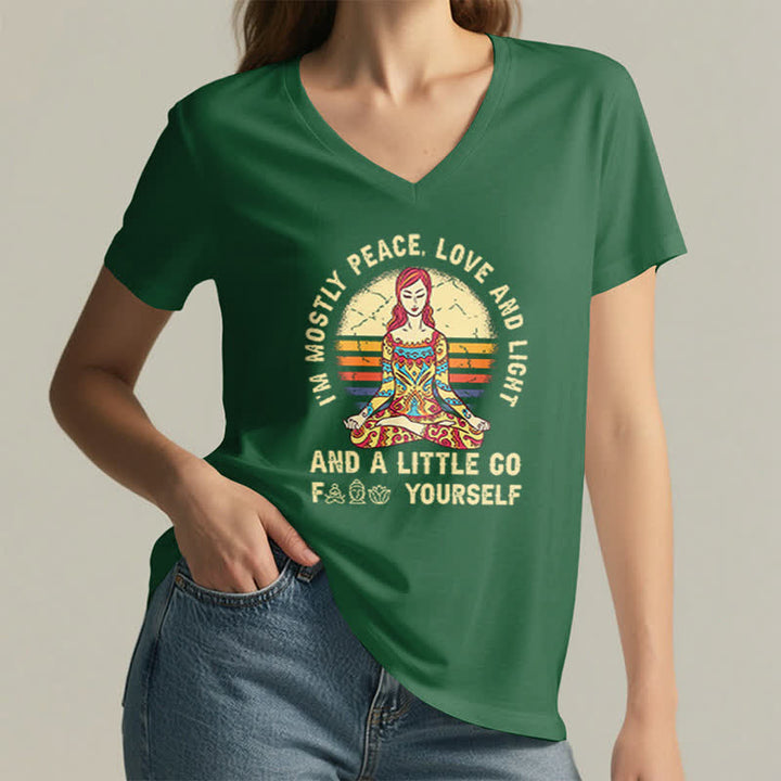 Olivenorma "I'm Mostly Peace, Love and Light" Yoga T-Shirt - image 10