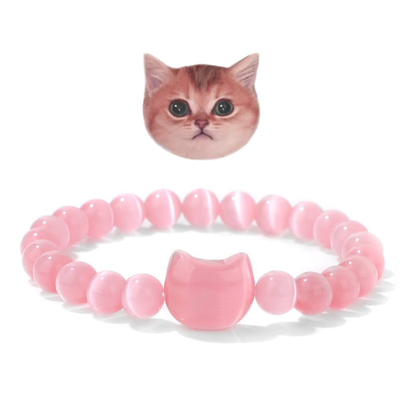 Olivenorma Mystic Meow Charm Crystal Bracelet - Pink Cat's Eye Stone - image 9