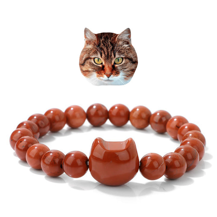 Olivenorma Mystic Meow Charm Crystal Bracelet - Red Jasper - image 12