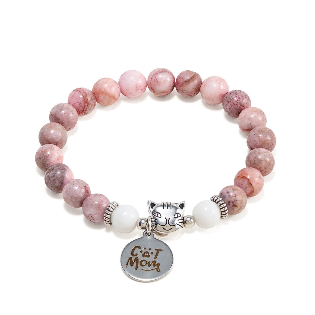 Olivenorma Proud Cat Mom Handmade Cat Lover Crystal Bracelet - image 3