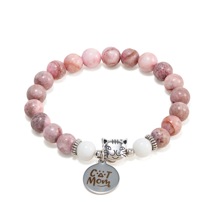 Olivenorma Proud Cat Mom Handmade Cat Lover Crystal Bracelet - image 3