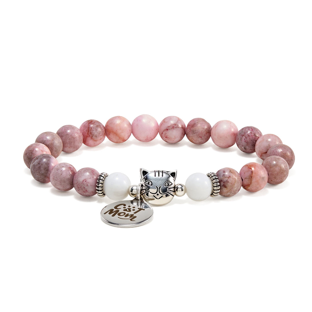 Olivenorma Proud Cat Mom Handmade Cat Lover Crystal Bracelet - image 2