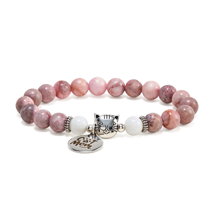Olivenorma Proud Cat Mom Handmade Cat Lover Crystal Bracelet - image 2