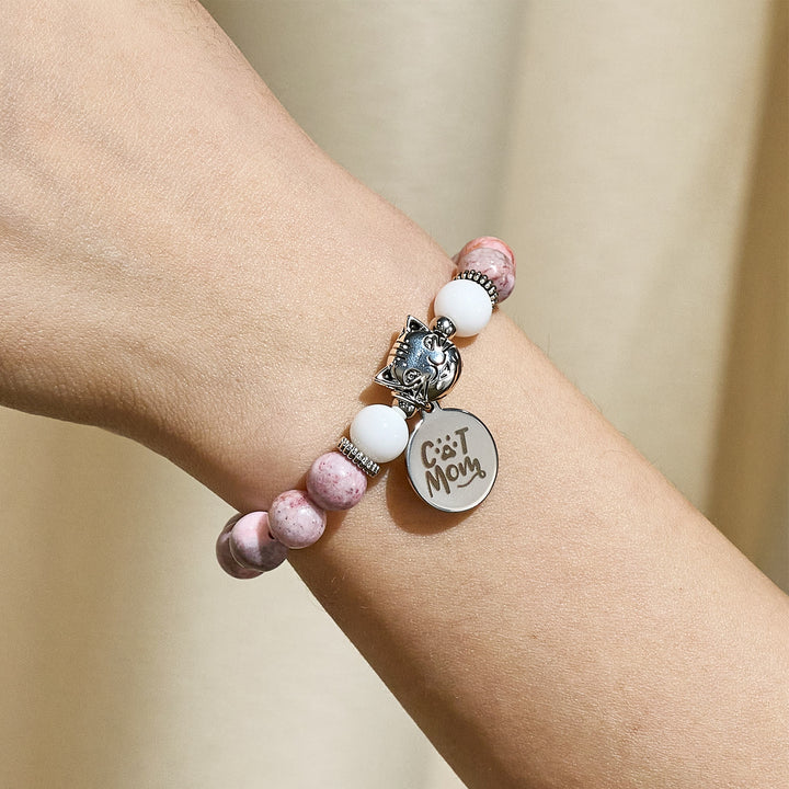 Olivenorma Proud Cat Mom Handmade Cat Lover Crystal Bracelet - image 1