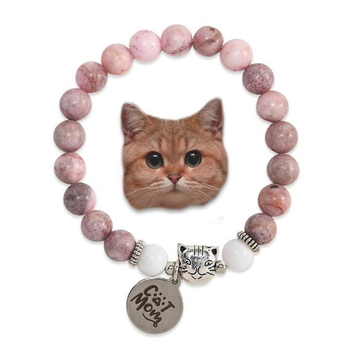 Olivenorma Proud Cat Mom Handmade Cat Lover Crystal Bracelet - Cat Mom Bracelet - image 0
