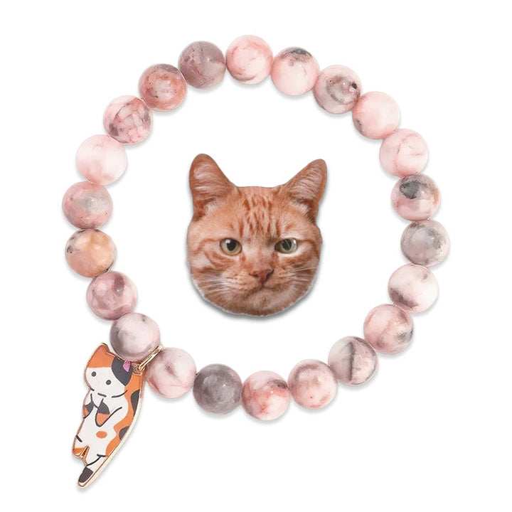 Olivenorma Proud Cat Mom Handmade Cat Lover Crystal Bracelet - Calico Cat Bracelet - image 4
