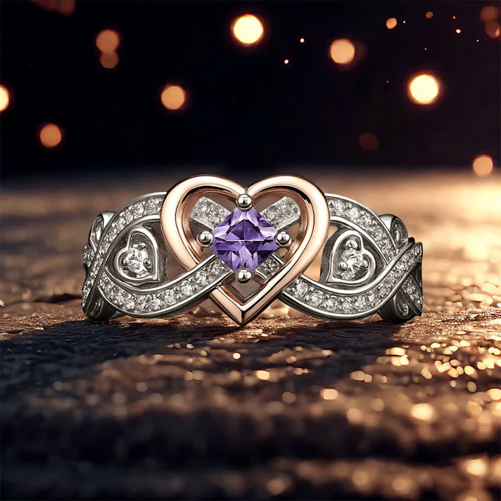FREE Today: Freyja's Heart Amethyst Love Ring - US 11 - image 0
