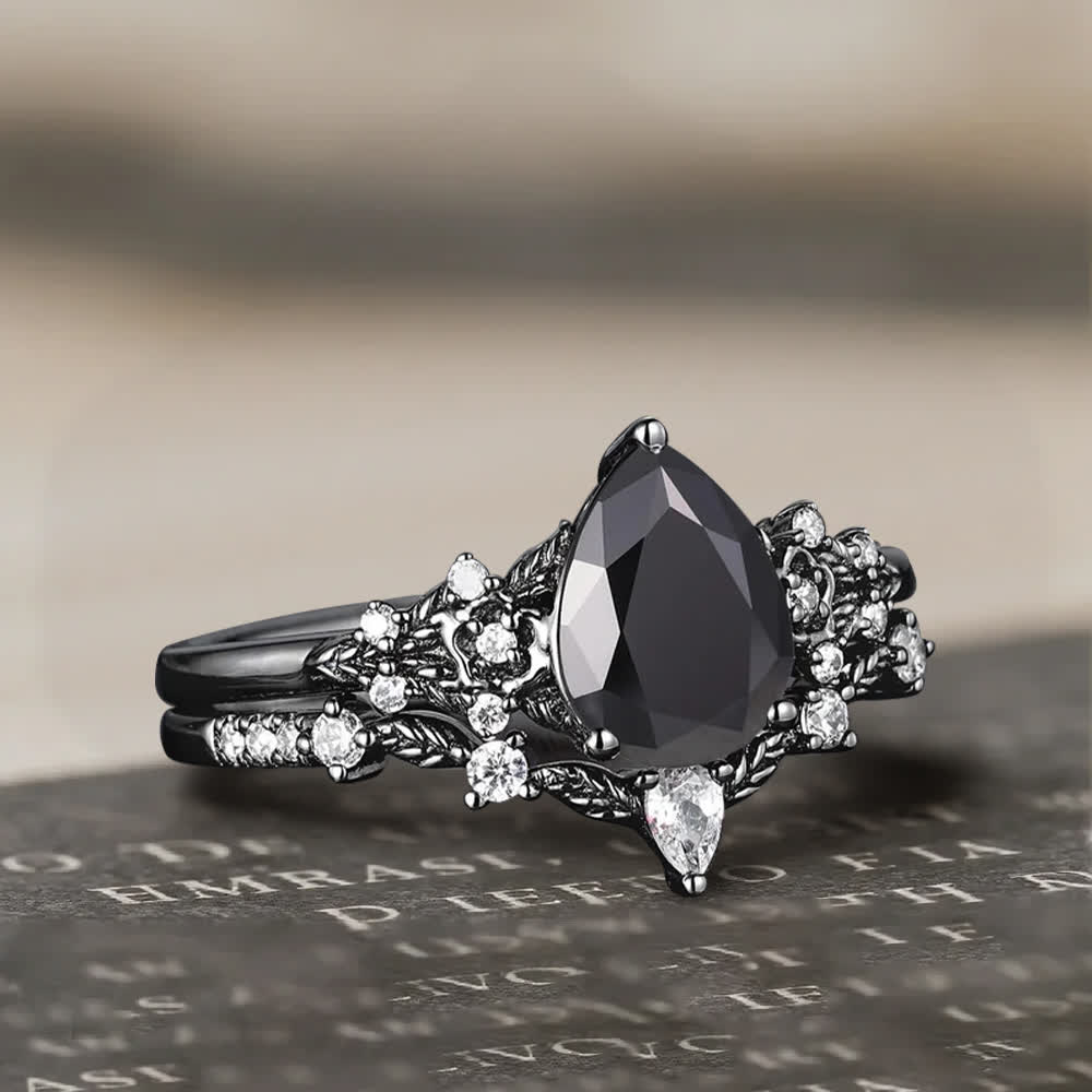 Olivenorma The Guardian's Crown Garnet & Obsidian Ring - image 11