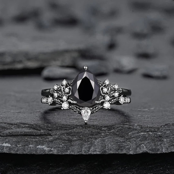 Olivenorma The Guardian's Crown Garnet & Obsidian Ring - image 15
