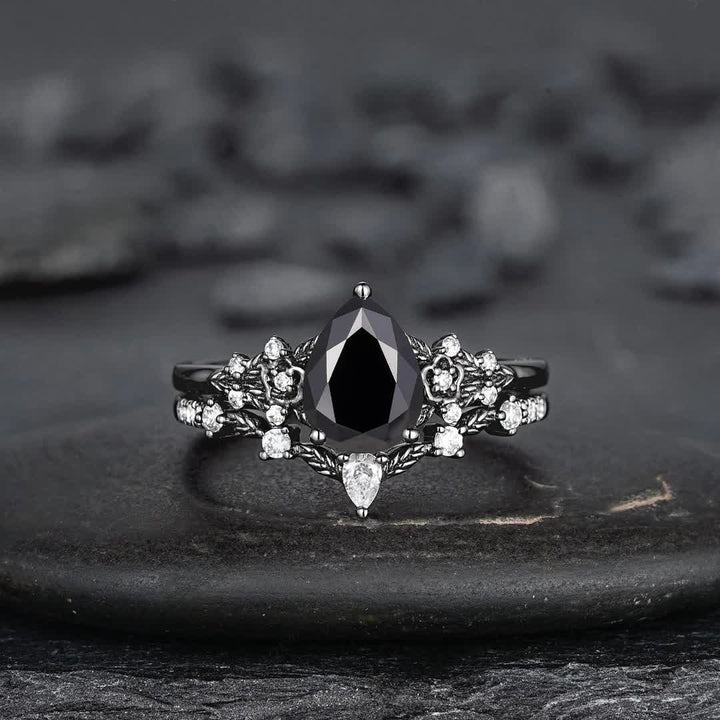 Olivenorma The Guardian's Crown Garnet & Obsidian Ring - image 12