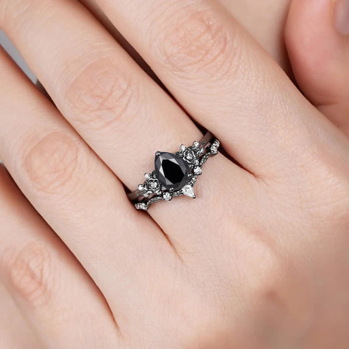 Olivenorma The Guardian's Crown Garnet & Obsidian Ring - image 10