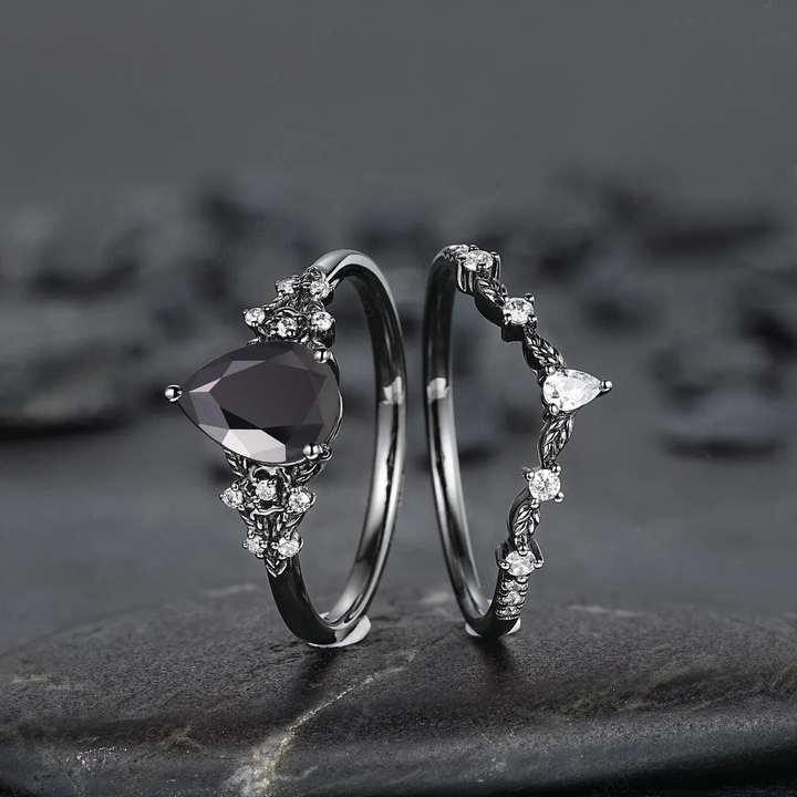 Olivenorma The Guardian's Crown Garnet & Obsidian Ring - image 13