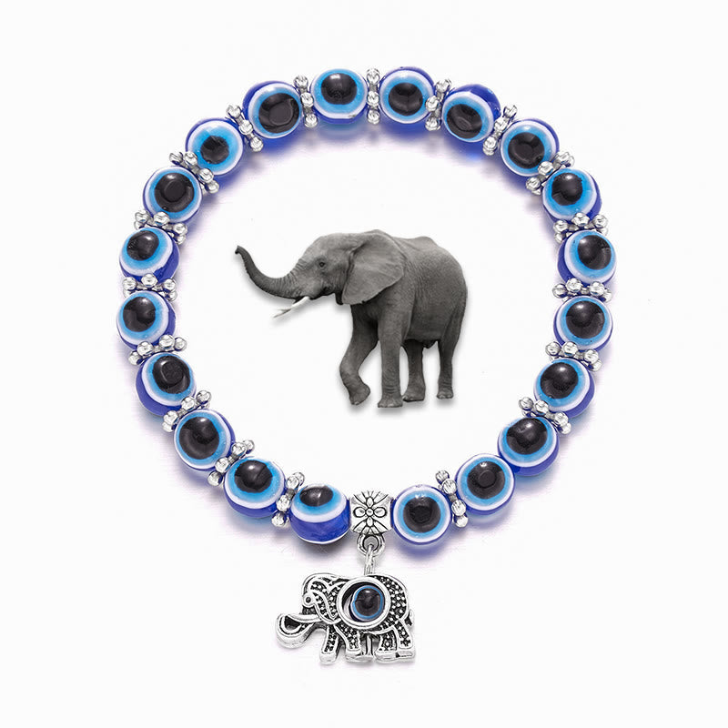 Olivenorma Double Guardians Evil Eye Animals Totem Beaded Bracelet - Elephant - image 9