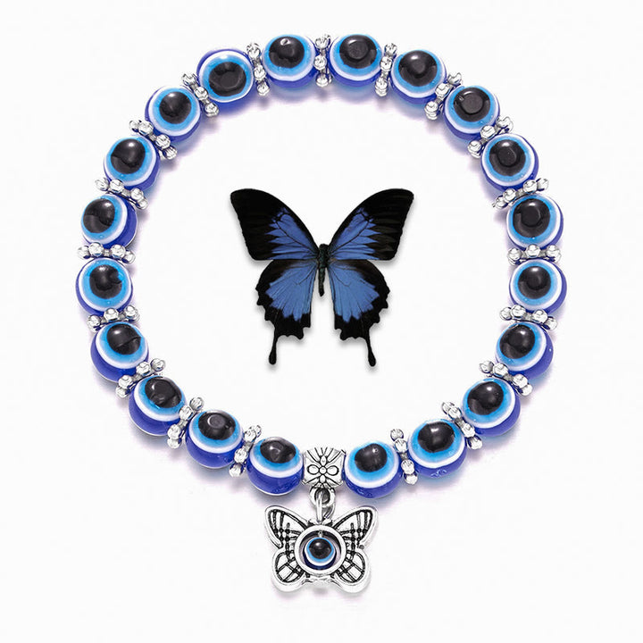 Olivenorma Double Guardians Evil Eye Animals Totem Beaded Bracelet - Butterfly - image 0